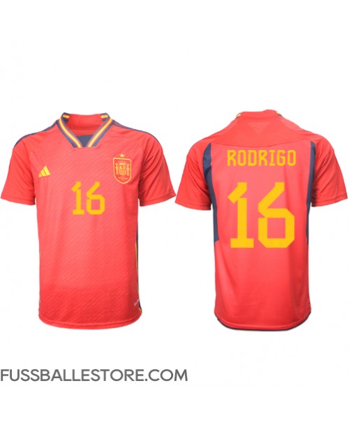 Günstige Spanien Rodri Hernandez #16 Heimtrikot WM 2022 Kurzarm